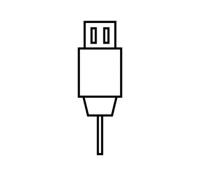 Usb socket icon illustrated in vector on white background 库存插图