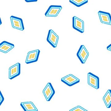 Usb socket isometric icon seamless pattern Stock Illustration
