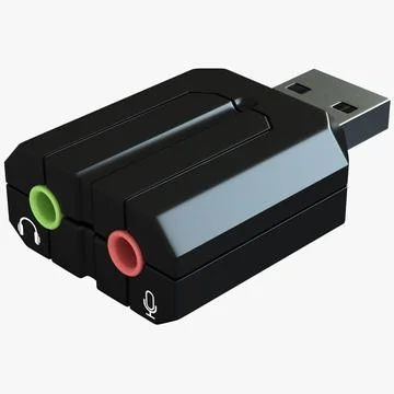 USB Stereo Audio Adapter Syba 3D Model