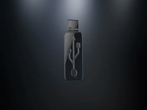 USB Stick Black 3d Icon Stock Footage 69805540
