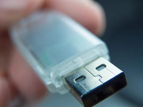 USB Stick - Flash memory stick in a close up shot Stock Photos