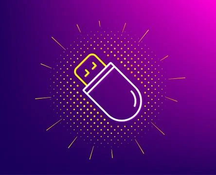 Usb stick line icon. Computer memory component sign. Data storage. Vector Stockillustratie