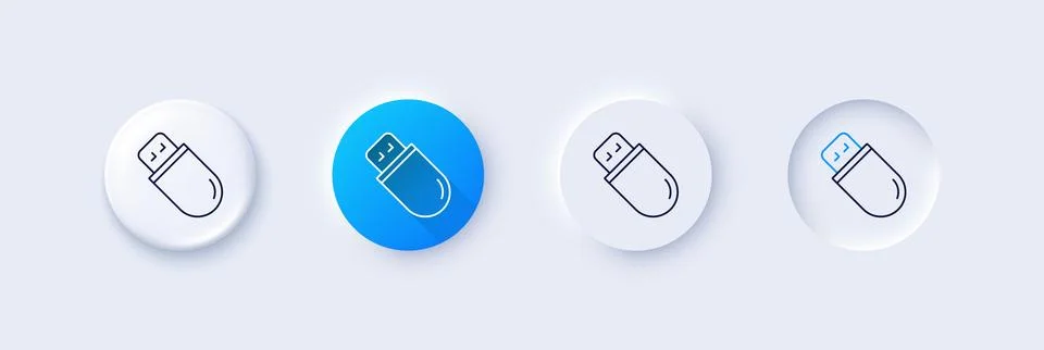 Usb stick line icon. Computer memory component sign. Data storage. Line icons Stockillustratie