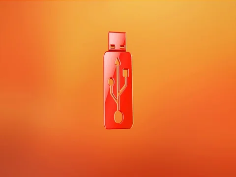 USB Stick Red 3d Icon Stock Footage 69805946