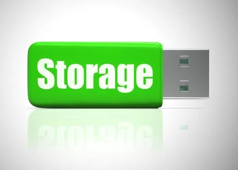 USB stick shows data storage of computer information - 3d illust Stock Illustration