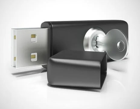 USB stick shows data storage of computer information - 3d illust 스톡 일러스트