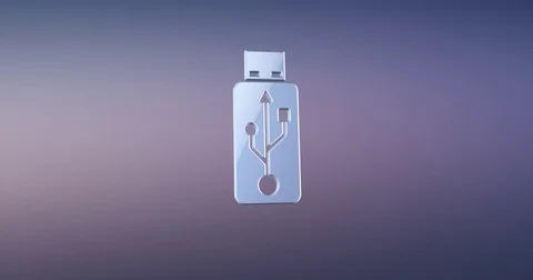 USB Stick Silver 3d Icon Stock Footage 69806458