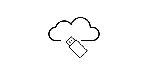 A USB stick with a soft cloud background, symbolizing data storage a.. Stock Footage 334037583