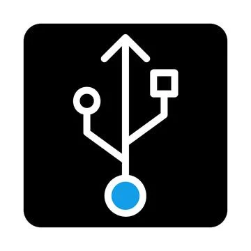 USB symbol icon. Concept of data transfer, connection, and technology. Stock Illustration