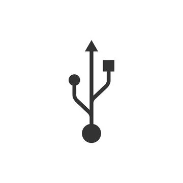 USB symbol icon isolated. Flat design. Vector Illustration Stock Illustration