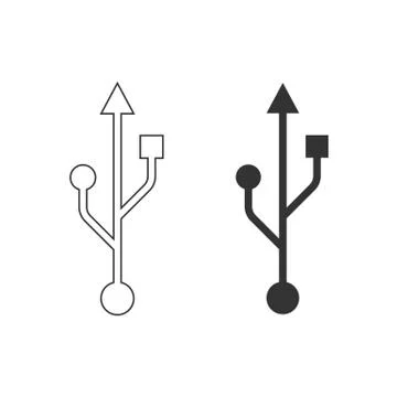 USB Symbol, icon. Vector illustration, flat design. Stock Illustration