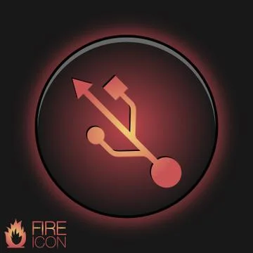 Usb symbol, vector. usb icon. computer sign Stock Illustration