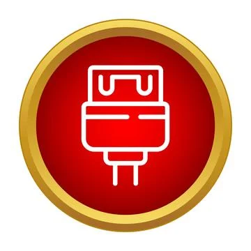 Usb technology connector port data cable icon Stock Illustration