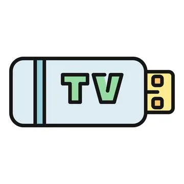 Usb television dongle icon for streaming content Stock Illustration