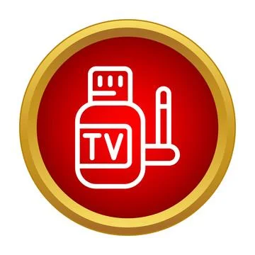 Usb tv tuner stick device with antenna Stock Illustration