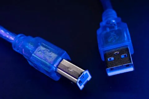 USB Type A and B Connectors Stock Photos