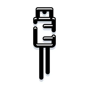 Usb type b cable connector icon illustration Stock Illustration
