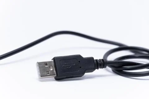 USB type B charging cable for mobile portable devices Stock Photos