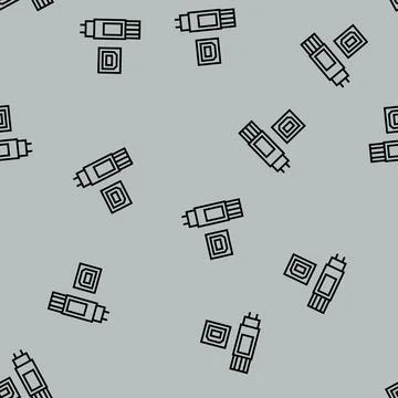 Usb type b line seamless pattern Stock Illustration