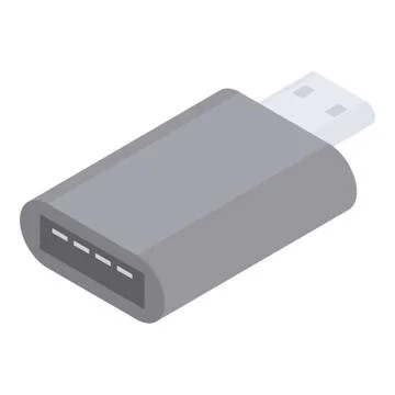 Usb type c adapter icon, isometric style Stock Illustration