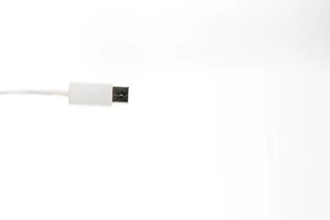 USB type-C cable connector on a white background. Stock Photos