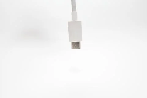 USB type-C cable connector on a white background. Stock Photos