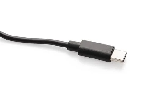 USB type c cable isolated on white background. with clipping path.. Stock Photos