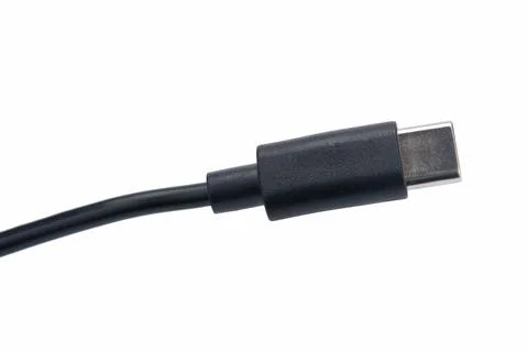 USB type c cable isolated on white background. with clipping path Stock Photos