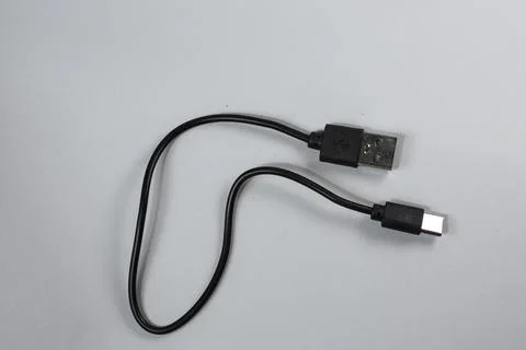 USB Type C cables isolated on white background Stock Photos