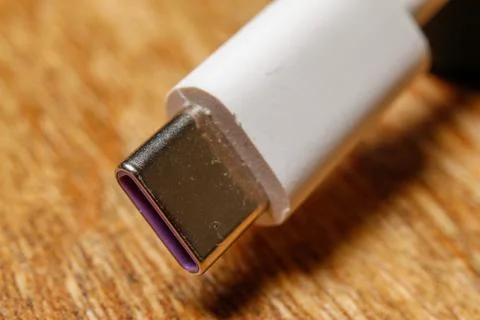 USB type C charging and data cable Stock Photos