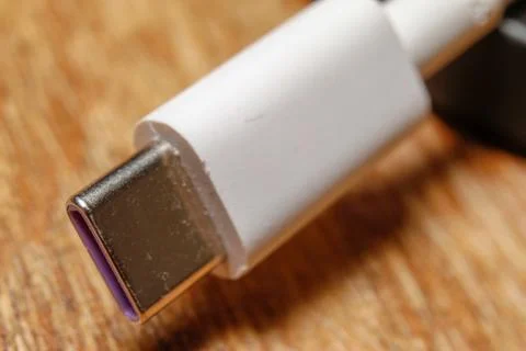 USB type C charging and data cable Stock Photos