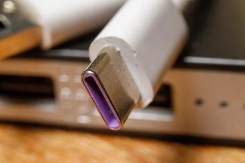 USB type C charging and data cable Stock Photos