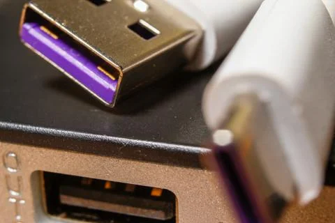 USB type C charging and data cable Stock Photos