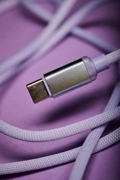 USB Type C connection cable for fast data transfer. 스톡 사진