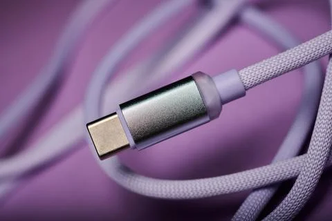 USB Type C connection cable for fast data transfer. 스톡 사진