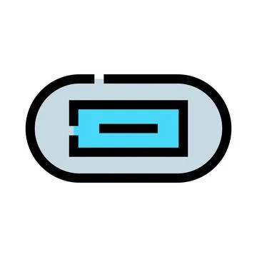 Usb type c connection port outline icon Illustrazione stock