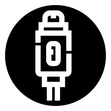 Usb type c data cable connector icon Stock Illustration