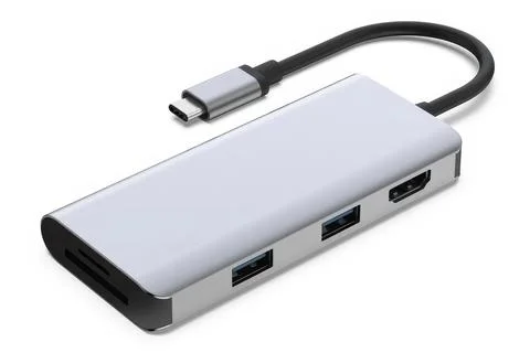 USB Type-C hub isolated on white background Stock Photos