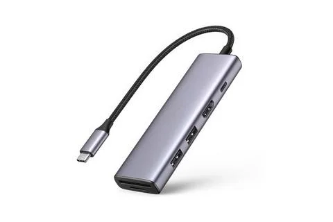 USB Type-C hub isolated on white background Stock Photos