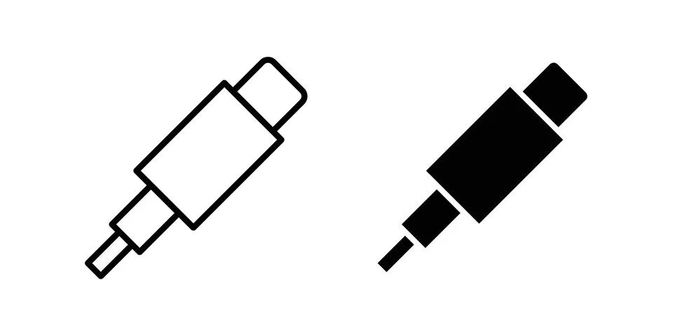 USB type c icon set modern line and solid style collection. Stock-Illustration