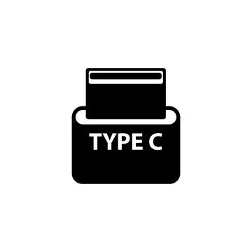 USB type C icon. Vector. Stock Illustration