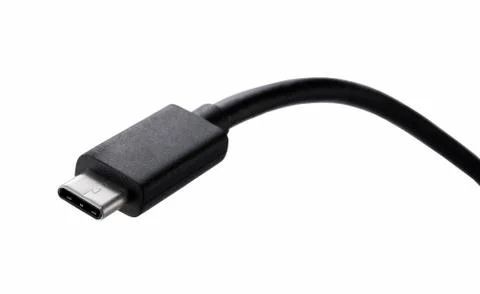 Usb-type c placed on white background Stock Photos