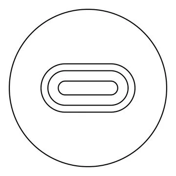 USB type C thunderbolt interface lightning port socket connector icon in ci.. Illustrazione stock