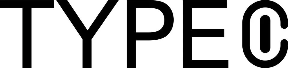 Usb type c universal compact port connector logo sign Stock Illustration