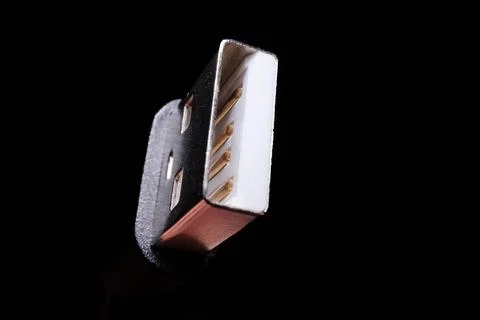 USB Type-A Cable Plug Macro Electronics Technology Close-Up Foto stock