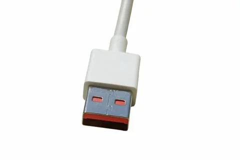 USB type A charging cable isolated on white background Stock-Fotos