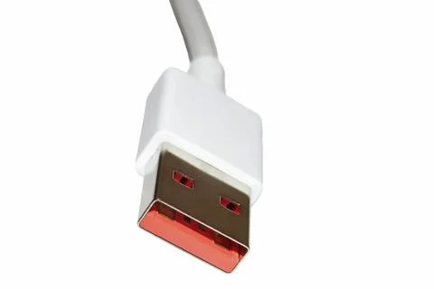 USB type A charging cable isolated on white background Stock Photos