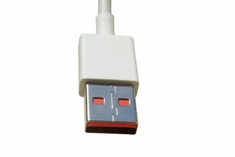 USB type A charging cable isolated on white background Foto stock