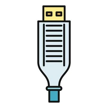 Usb type a connector technology flat icon Stock Illustration