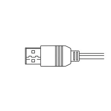 Usb type-a male connector cable line art icon vector design element Stock Illustration